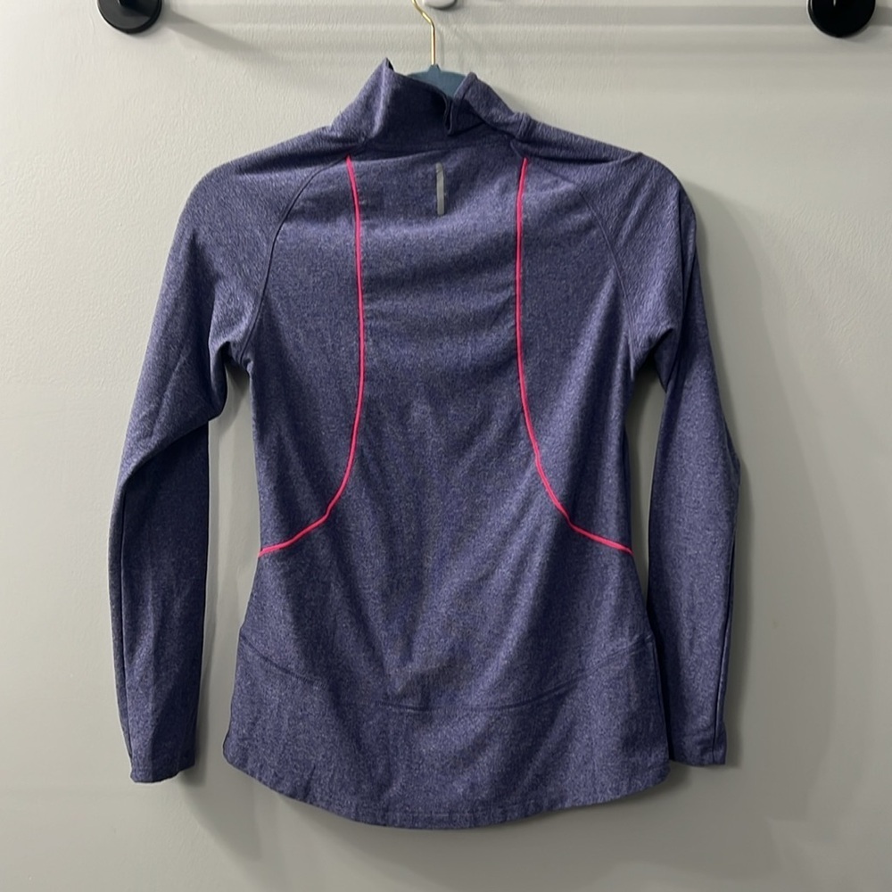 Champion Purple & Pink Semi Fitted Long Sleeve 1/4 Zip Athletic Top Small - Picture 2 of 6